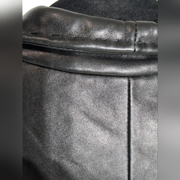 Siena Studio Black Leather Jacket Fitted Sleek Design - Picture 7 of 12